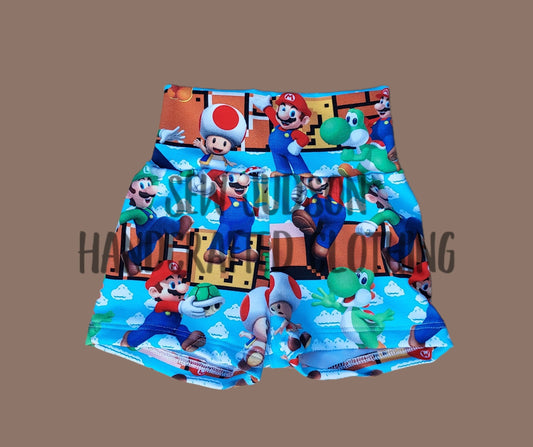 3/6m super bros game biker shorts