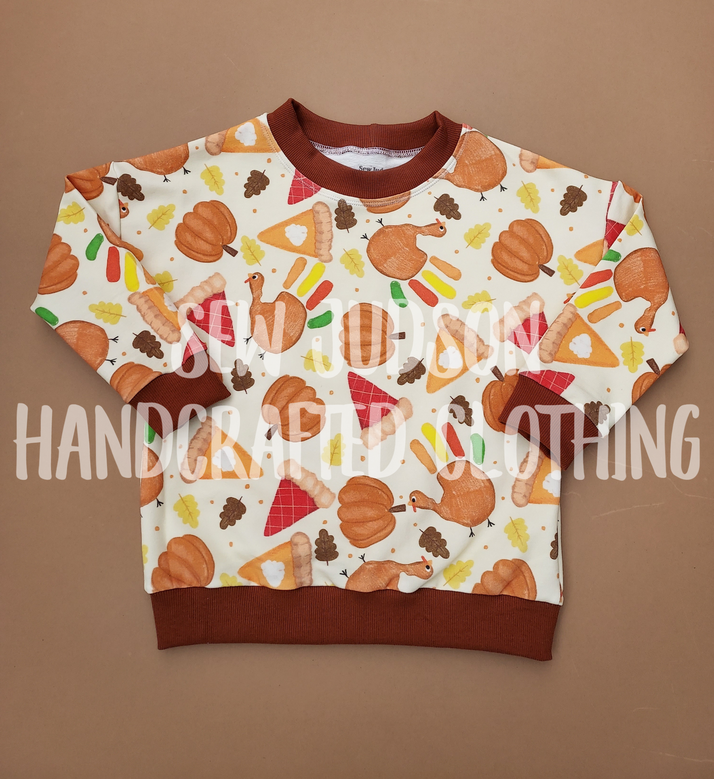 Turkey Handprints Dolman Sweater- Organic