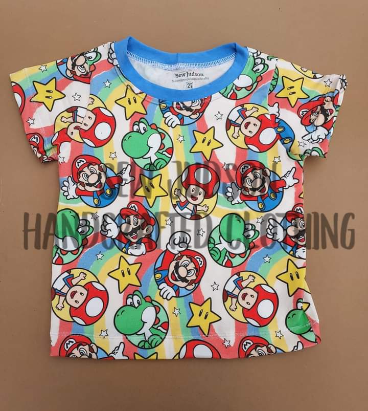 Rainbow Mario basic tee- organic